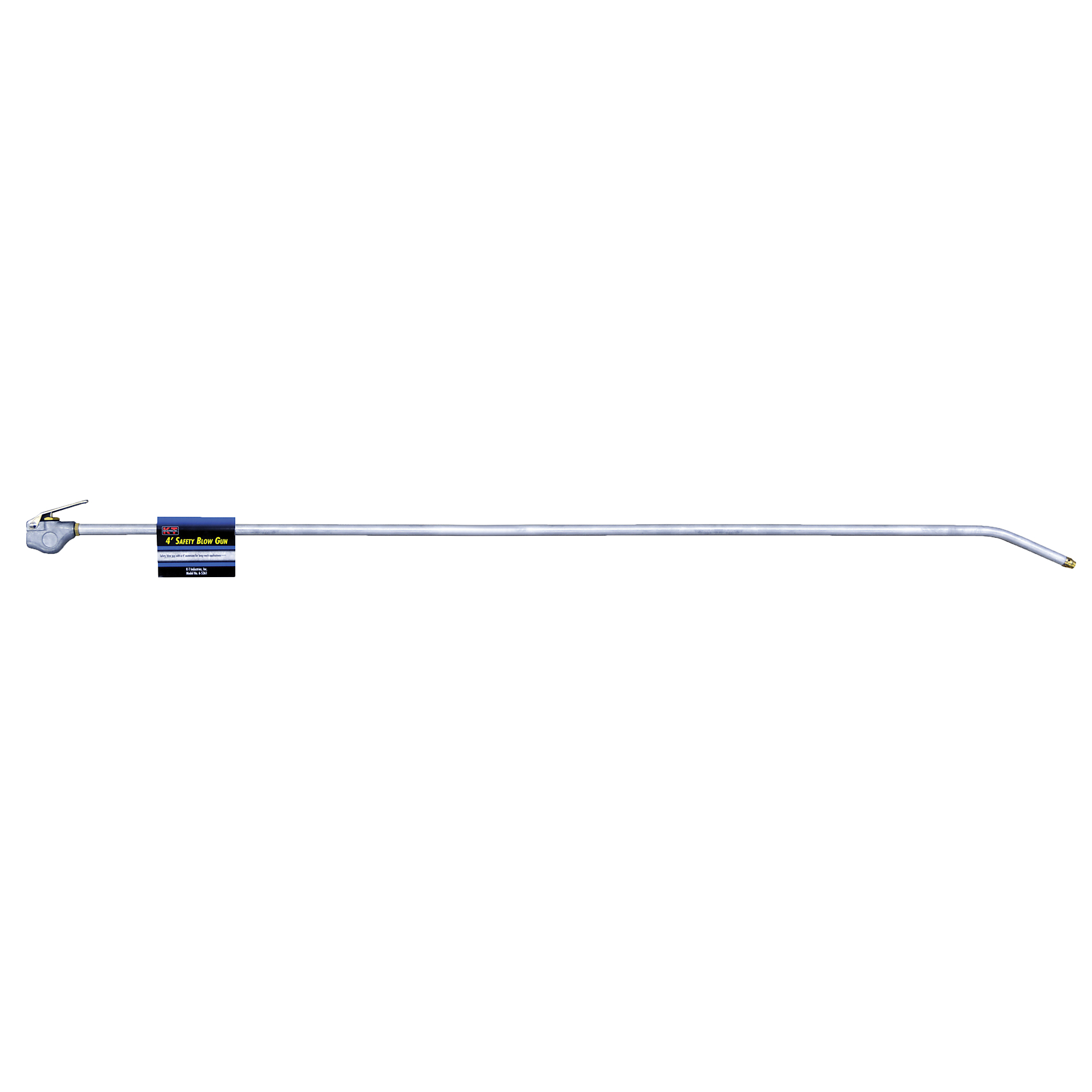 K-T Industries Extension Blow Gun with 2 Tips — 4ft., Zinc Alloy Body, Aluminum Extension, 150 PSI, Model# 6-5361